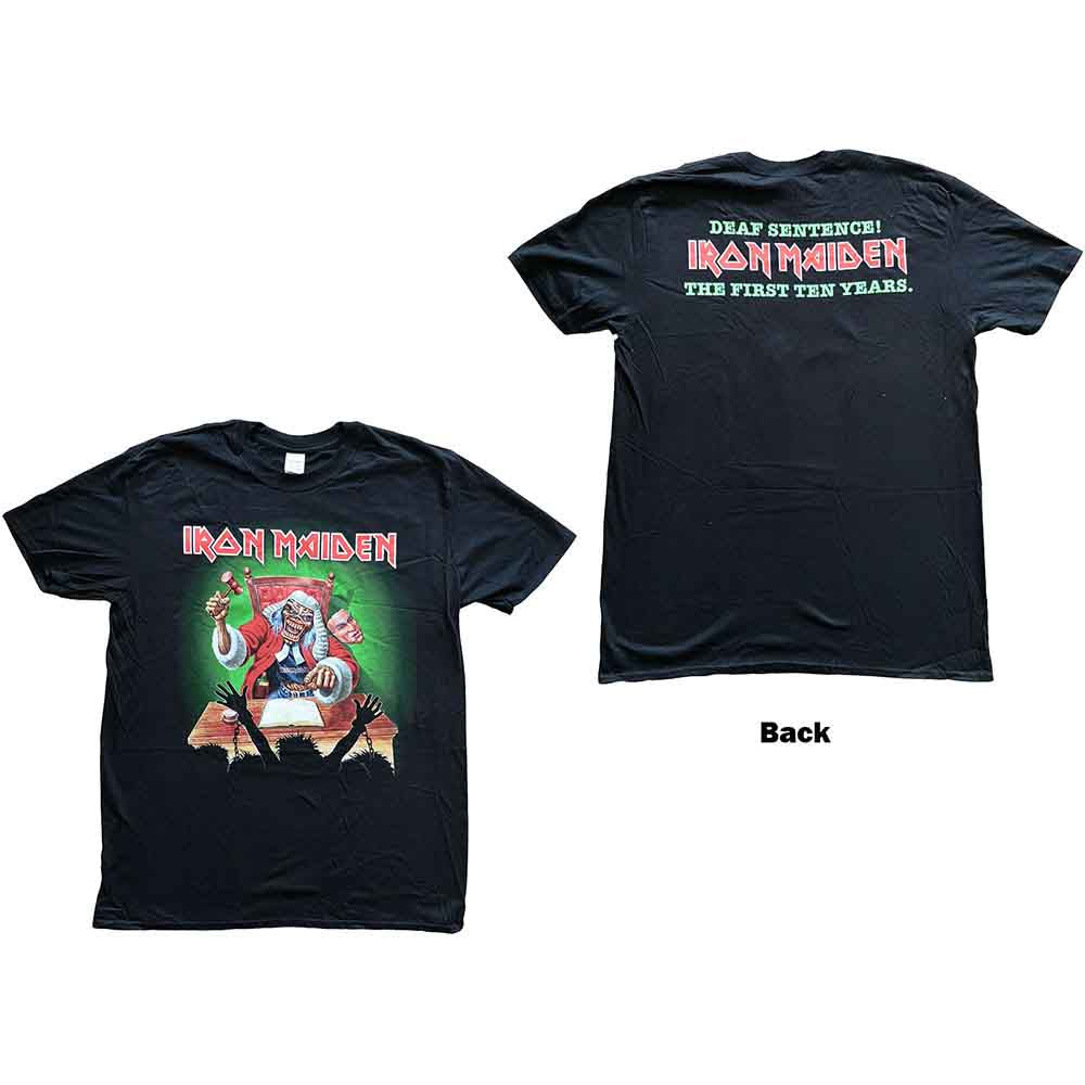Black Iron Maiden t-shirt with graphic of a skeletal judge and victims.