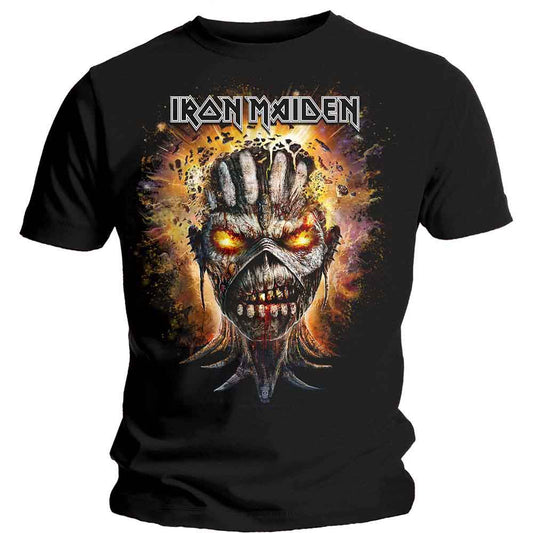 Black Iron Maiden t-shirt featuring a graphic of Eddie with an exploding head.