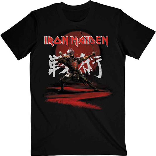 Black Iron Maiden t-shirt featuring Eddie with Japanese text and a sun.