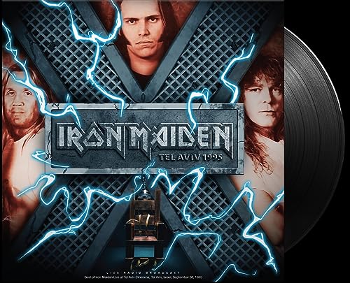 Iron Maiden “Tel Aviv 1995” vinyl record with band members pictured.