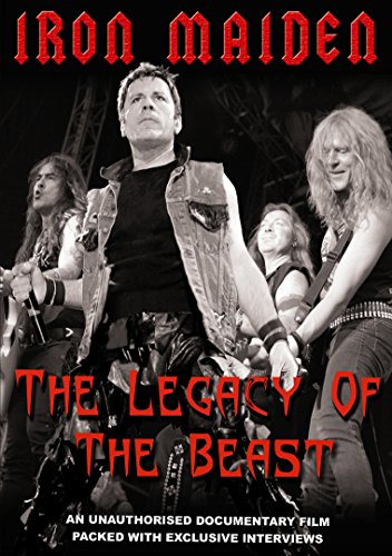 Iron Maiden band members on DVD cover for "The Legacy of the Beast.