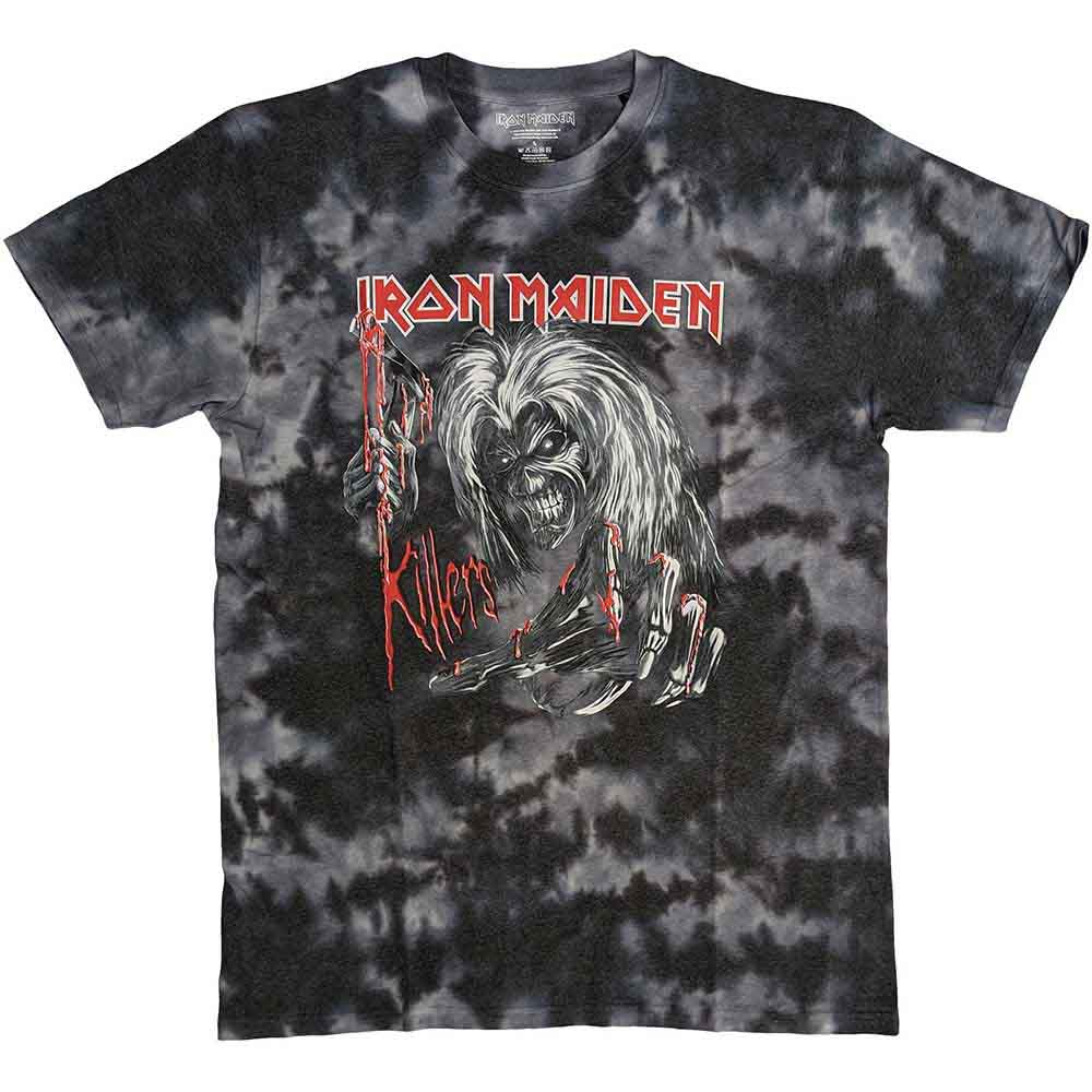 Black t-shirt featuring Iron Maiden’s Eddie character in red artwork.