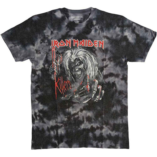 Black t-shirt featuring Iron Maiden’s Eddie character in red artwork.
