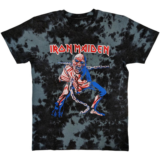 Black unisex t-shirt featuring the Iron Maiden Eddie Piece of Mind album cover artwork.