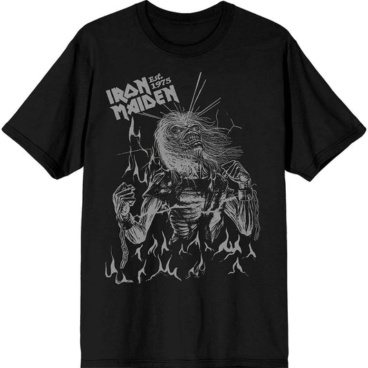 Black t-shirt with Iron Maiden “Life After Death” flames graphic, size XX-Large.