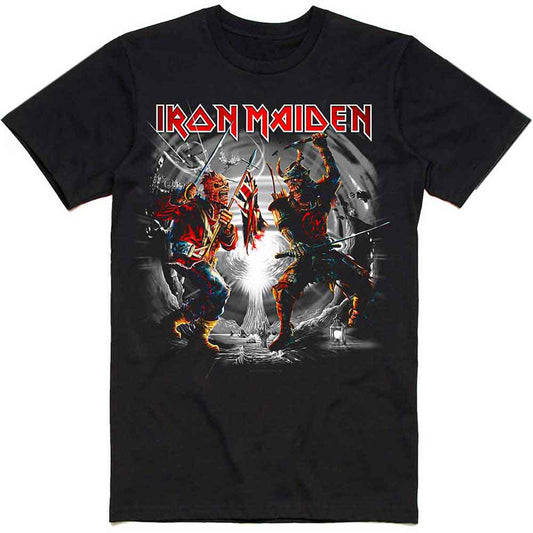 Black t-shirt featuring Iron Maiden’s “Trooper” artwork from their 2022 tour.