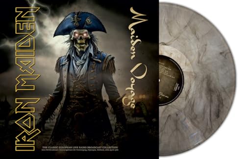 Iron Maiden “Maiden Voyage” vinyl record with grey marble effect.