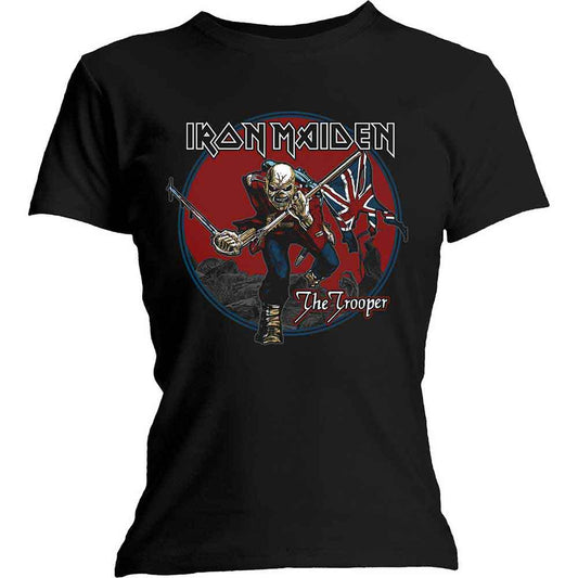 Black Iron Maiden t-shirt with “The Trooper” artwork featuring a soldier.