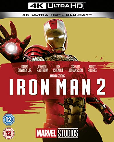 Iron Man 2 4K Ultra HD Blu-ray cover featuring Iron Man in red armor.