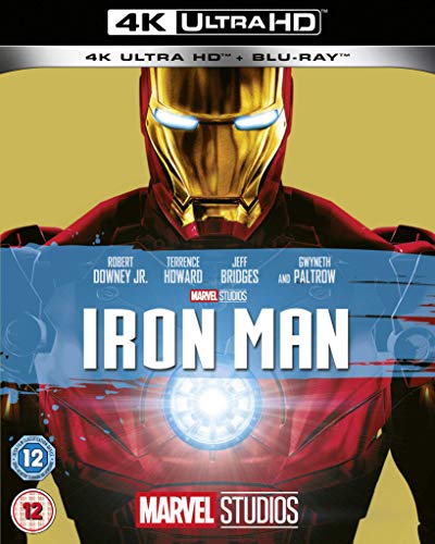 Iron Man 4K Ultra HD Blu-ray cover featuring the character's red and gold armor.