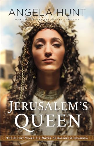 Book cover: woman with floral crown, ancient city background, title “Jerusalem’s Queen”.