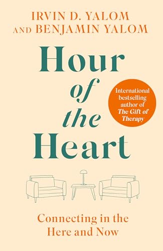 Book cover: "Hour of the Heart" with chairs and a table illustration.