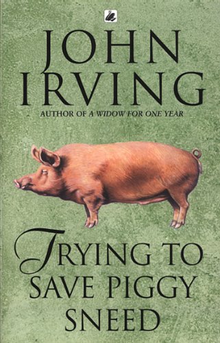 Book cover: a painting of a pink pig on a green textured background.