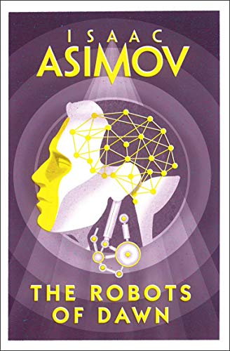 Book cover: yellow face profile with robotic circuitry, dark purple background.