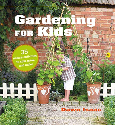 Book cover: "Gardening for Kids" with a child gardening outdoors.