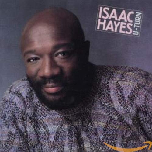 Close-up portrait of Isaac Hayes on album cover, "U Turn".