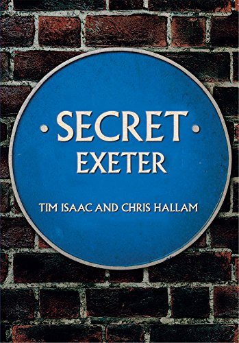 Blue circular book cover resembling a historic plaque, titled "Secret Exeter".