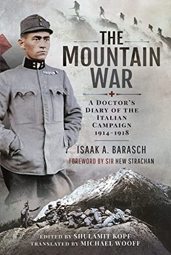 Book cover: “The Mountain War” featuring a soldier and snowy mountains.