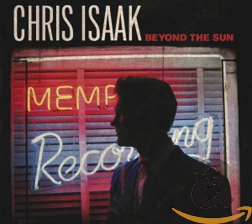 Chris Isaak album cover, silhouetted portrait with neon “MEMPHIS” sign.