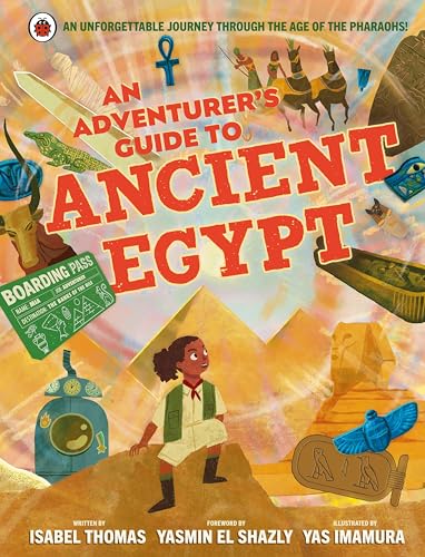 Book cover featuring a young explorer, Egyptian artifacts, pyramids, and the title text.
