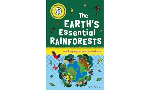 Book cover depicting rainforest wildlife and a globe with lush vegetation.