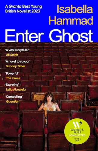 Book cover: “Enter Ghost” with a woman seated in a theater.
