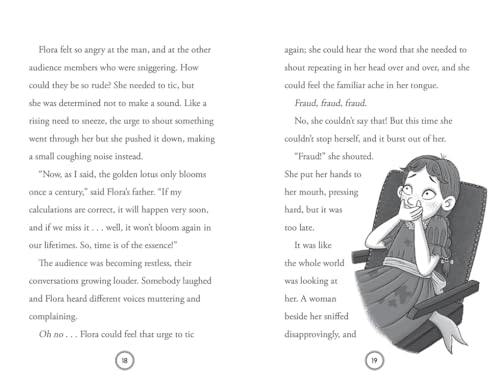 Illustration from “Flora Stormer” showing a distressed girl covering her mouth.