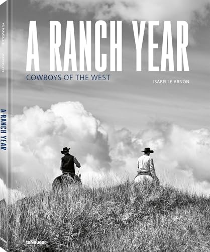 Book cover: “A Ranch Year” featuring cowboys on horseback in a landscape.