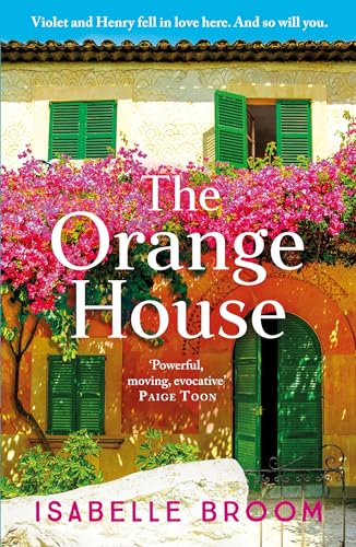 Book cover: orange title over a vibrant, flowering Mediterranean house.
