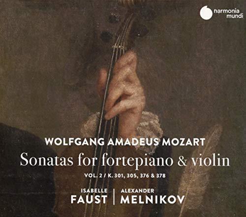 CD cover: hands on violin neck, text “Wolfgang Amadeus Mozart Sonatas”.