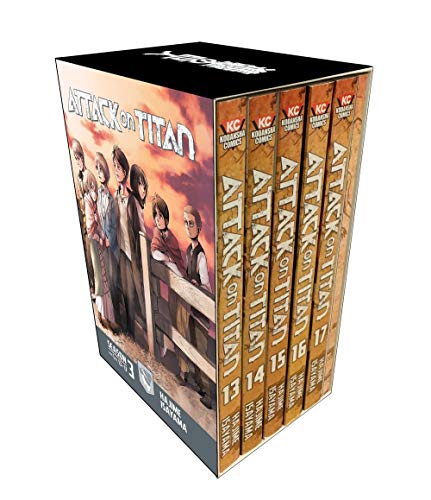 Attack on Titan Season 3 Part 1 manga box set containing volumes 13 through 17.