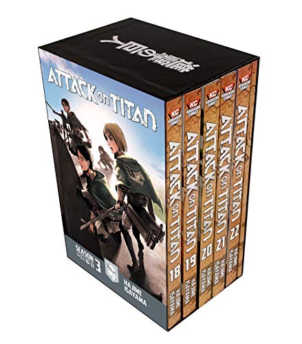 Attack on Titan" manga box set, Season 3 Part 2, with character art.
