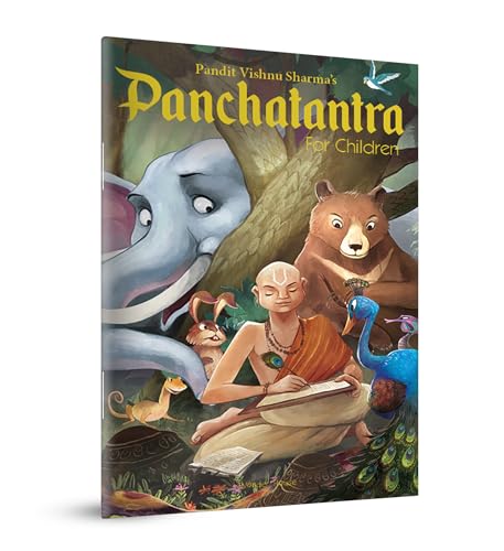 Book cover: "Panchatantra For Children" with illustrated animals and a sage.