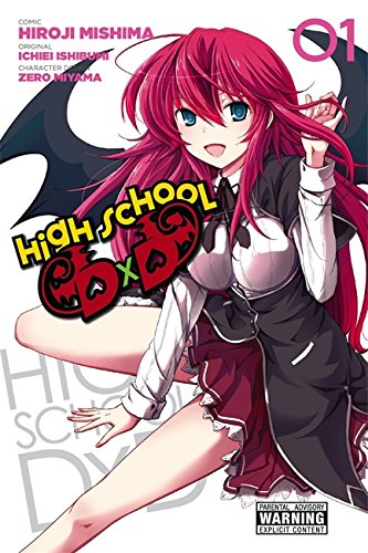 Manga cover: red-haired anime girl with wings and the title "HIGH SCHOOL DXD".