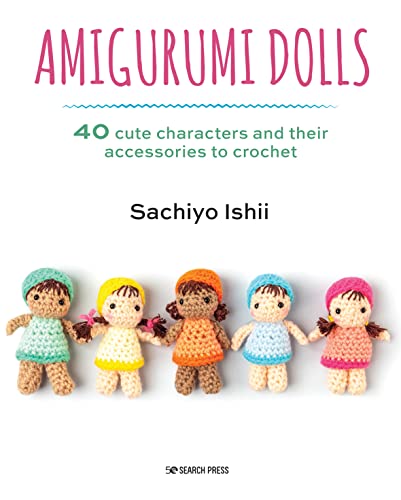 Book cover featuring five crocheted amigurumi dolls in colorful outfits.