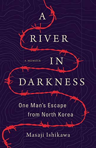 Book cover: dark purple, red barbed wire forming a river shape.