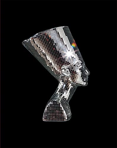 Disco ball bust of Nefertiti in profile against a black background.