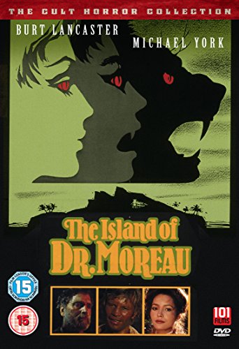 DVD cover for "The Island of Dr. Moreau" featuring a man and panther.