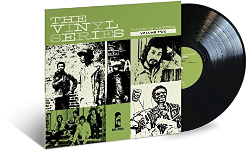Vinyl record with green cover featuring black and white portraits of musicians.