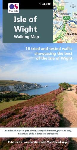 Isle of Wight walking map cover with coastal landscape and path details.