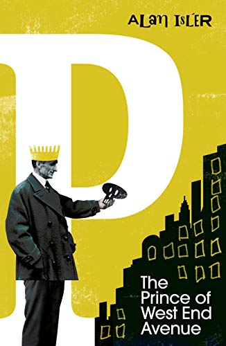 Book cover: man with crown, city skyline, and large yellow letter "P".