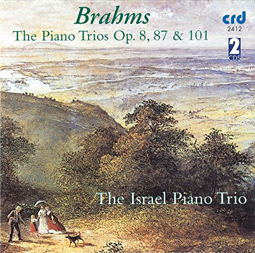 CD cover for Brahms’ piano trios featuring a landscape painting.