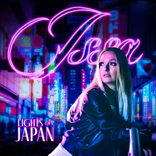CD cover for Issa’s “Lights of Japan” featuring a woman in neon city.