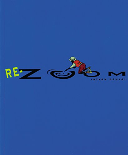Book cover with a blue background, the title Re-Zoom, and a person touching water.
