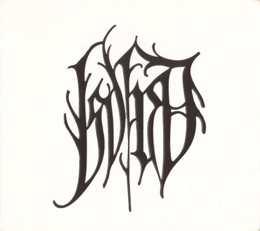 Black, ornate band logo "Isvind" on a white background.