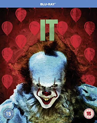 “It Chapter One” Blu-ray cover featuring Pennywise the clown and red balloons.
