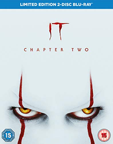 “It Chapter Two” Blu-ray cover with menacing red-eyed clown image.