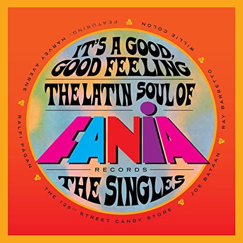Colorful vinyl record cover for "It's A Good, Good Feeling" compilation.