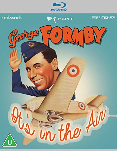 Blu-ray cover art featuring George Formby in an air force uniform beside a plane.