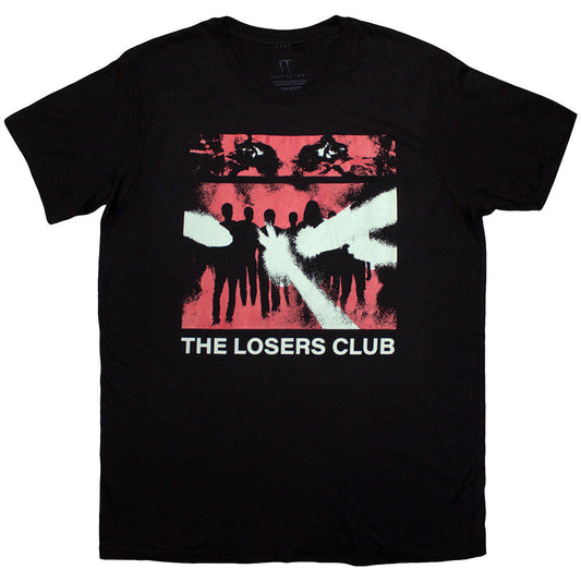 Dark t-shirt featuring graphic of characters from the movie IT, size small.